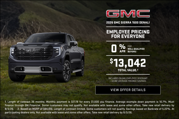 EMPLOYEE PRICING FOR EVERYONE

0% APR for well-qualified buyers.1

$13,042 Total Value.2

Include...